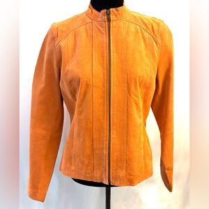 Ruff Hewn Women's Vibrant Orange Leather Jacket